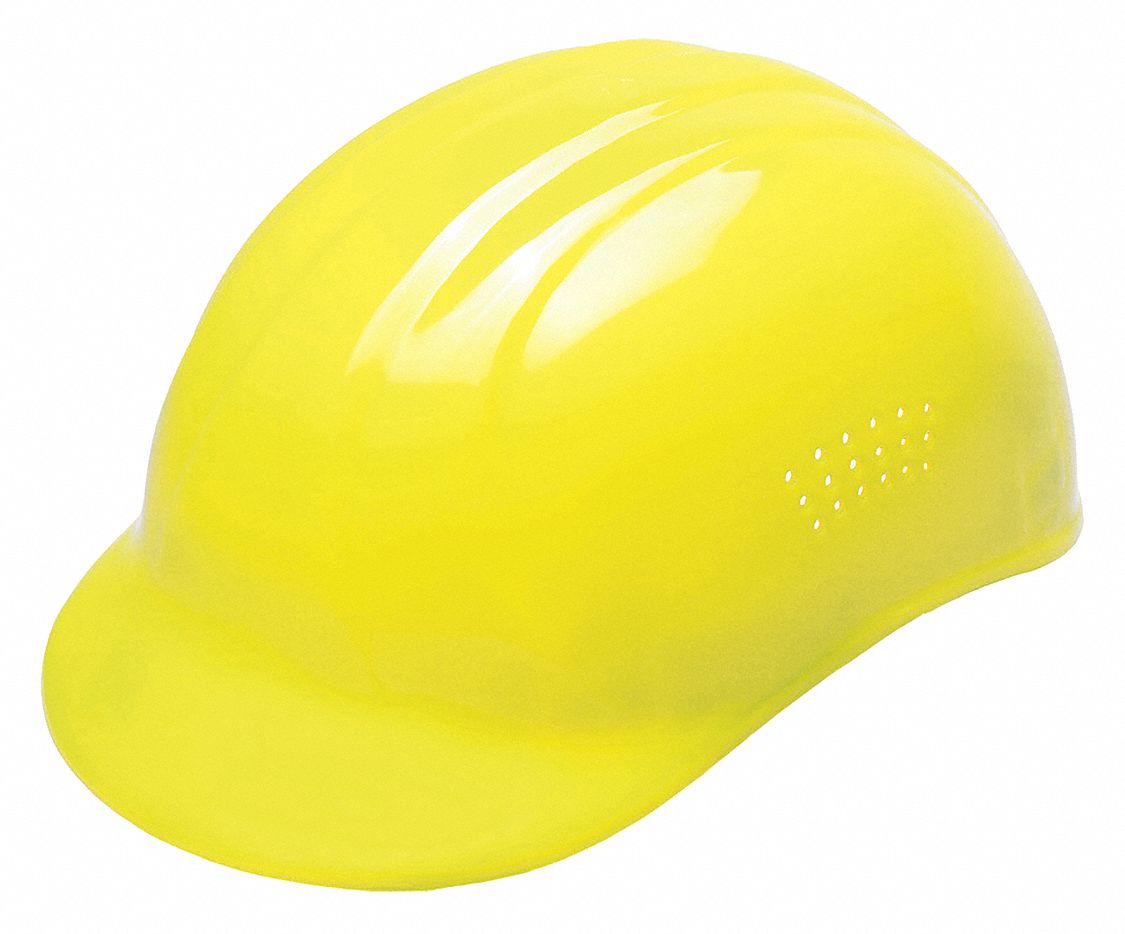 ERB SAFETY Bump Cap, Front Brim, HiVisibility Yellow, Fits Hat Size 6