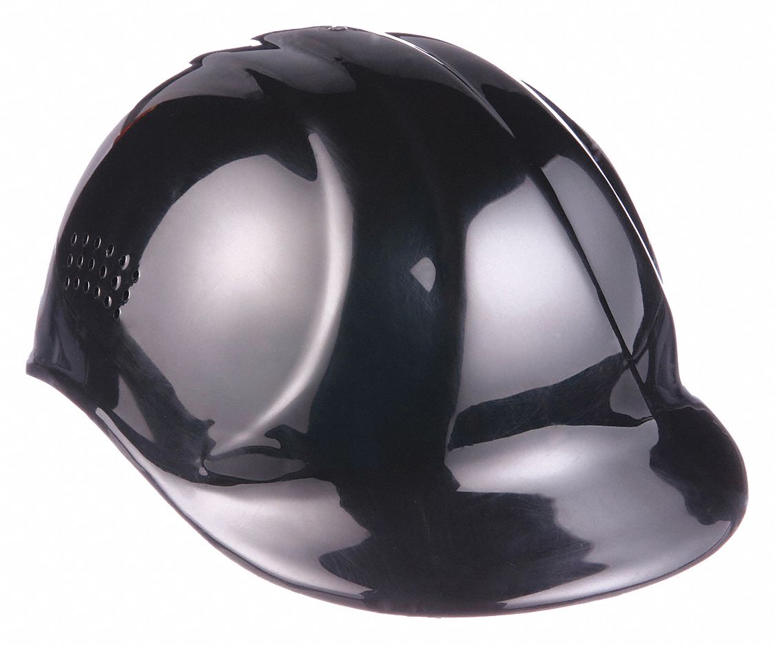 Bump Cap: Black, Pinlock, Head Protection Venting, Polyethylene, ERB SAFETY, Solid