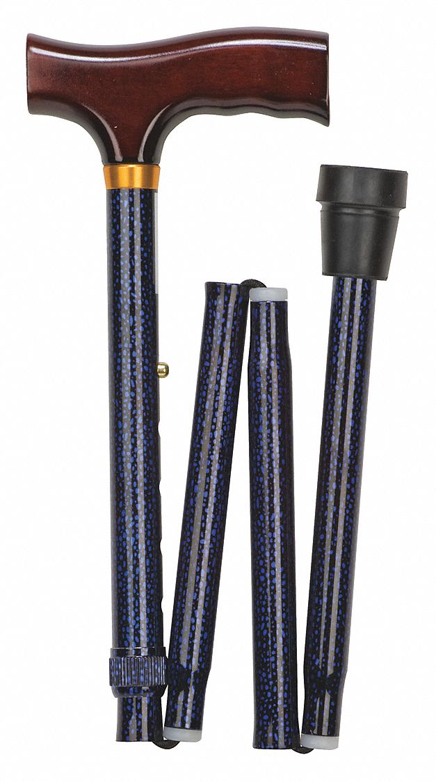 Folding Cane Standard 14 in H Blue Ice