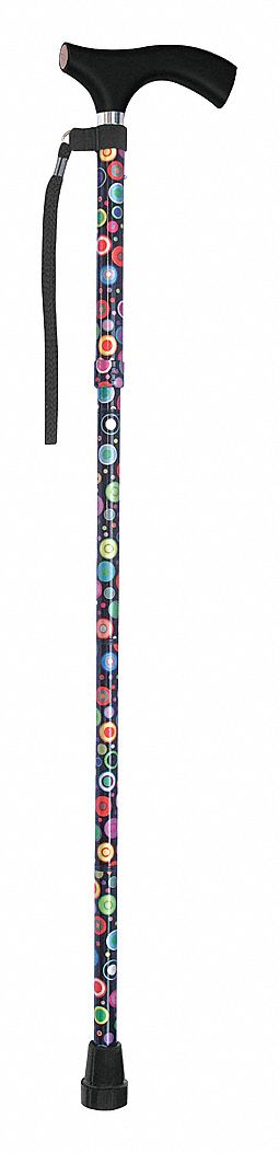 Walking Stick: Std, Single, 12 in, 264 lb Wt Capacity, Bubbles