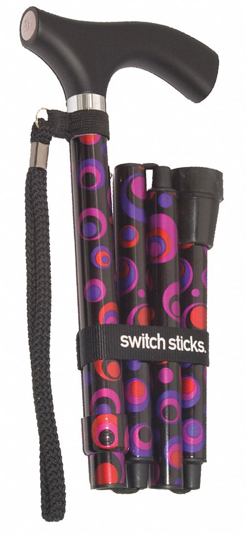 Walking Stick: Walking Stick, Std, Single, 12 in, 264 lb Wt Capacity, Circles