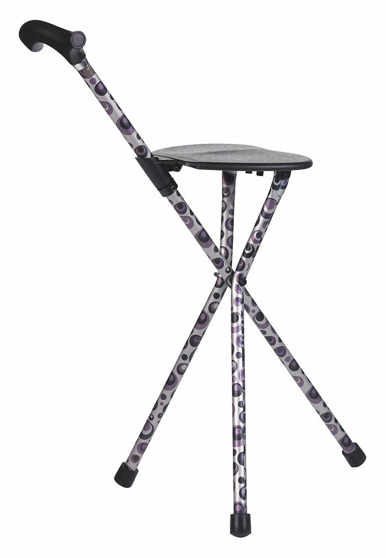 Walking Stick Seat: Walking Stick Seat, Std, Single, 34 1/4 in, 264 lb Wt Capacity
