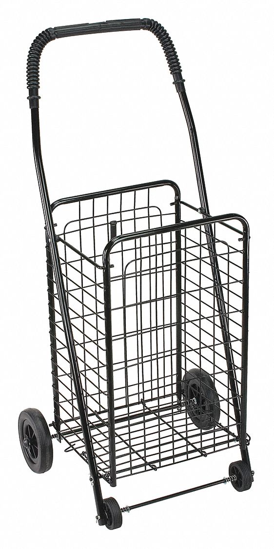 34KY56 - Folding Shopping Cart Black Four Wheeled