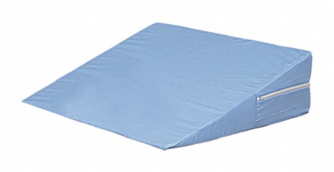 Bed Wedge: Blue, 24 in Overall Lg, 24 in Overall Wd, 10 in Overall Ht, Cotton/Polyester, Foam