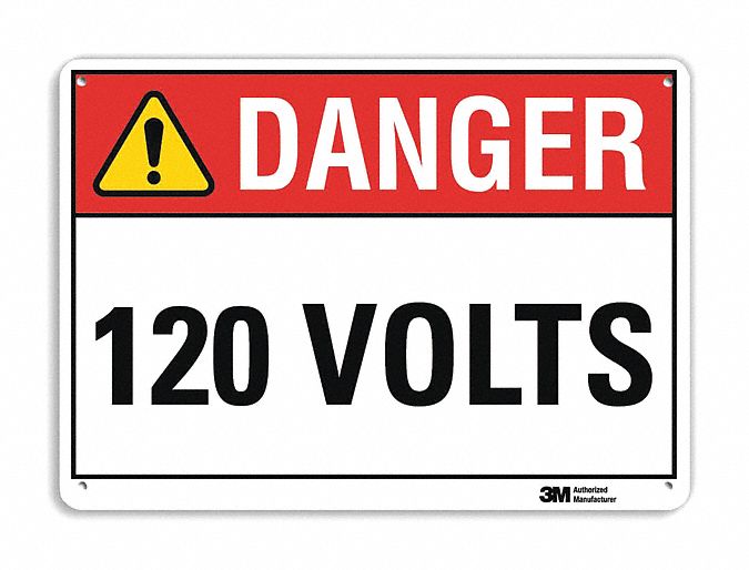 Danger Sign: Plastic, Mounting Holes Sign Mounting, 7 in x 10 in Nominal Sign Size, 0.055 in Thick