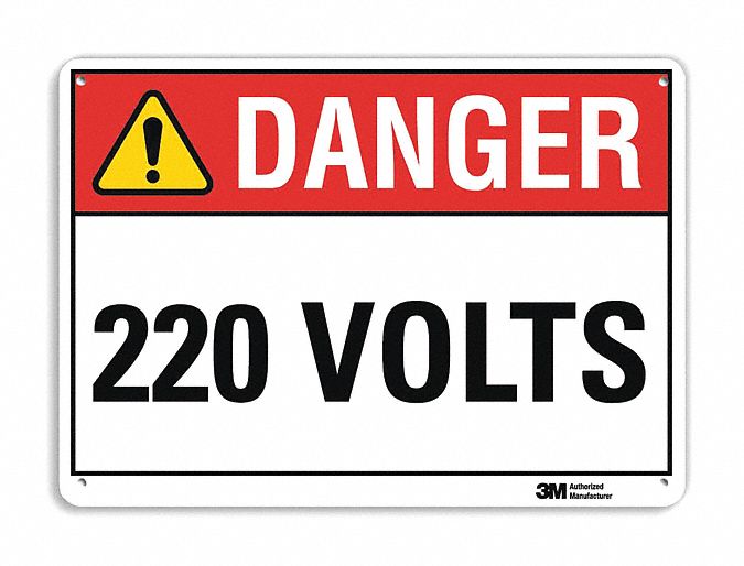 Danger Sign: Plastic, Mounting Holes Sign Mounting, 7 in x 10 in Nominal Sign Size, 0.055 in Thick