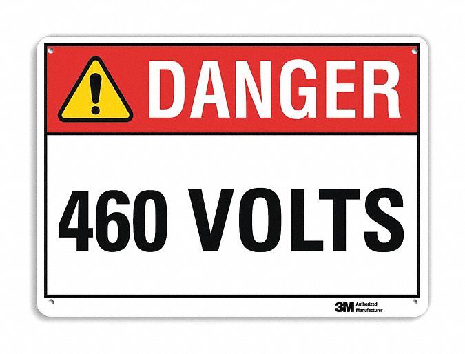 Danger Sign: Plastic, Mounting Holes Sign Mounting, 7 in x 10 in Nominal Sign Size, 0.055 in Thick
