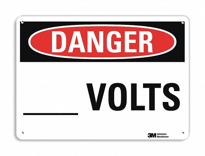 Danger Sign: Plastic, Mounting Holes Sign Mounting, 7 in x 10 in Nominal Sign Size, 0.055 in Thick