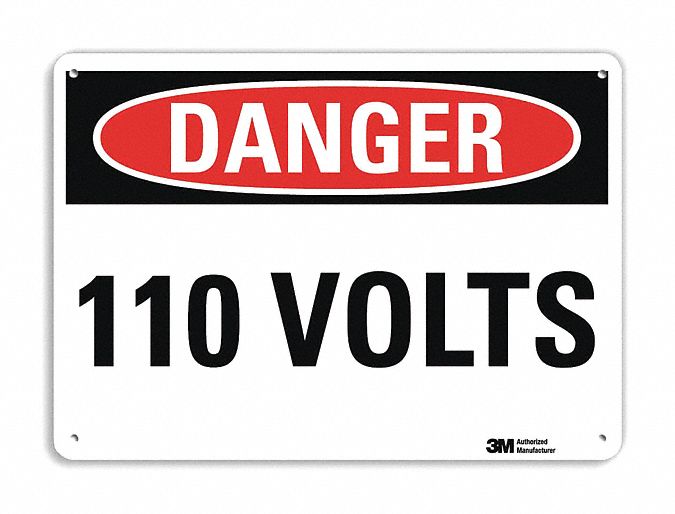 Danger Sign: Plastic, Mounting Holes Sign Mounting, 7 in x 10 in Nominal Sign Size, 0.055 in Thick