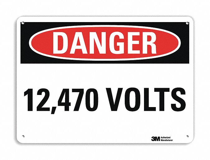 Danger Sign: Plastic, Mounting Holes Sign Mounting, 7 in x 10 in Nominal Sign Size, 0.055 in Thick