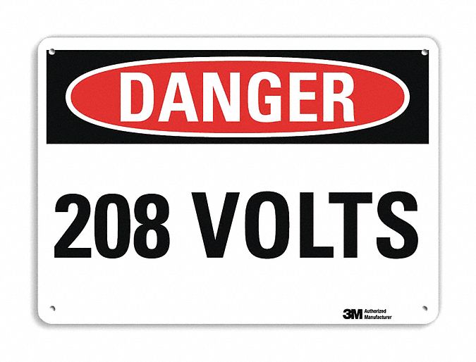 Danger Sign: Plastic, Mounting Holes Sign Mounting, 7 in x 10 in Nominal Sign Size, 0.055 in Thick