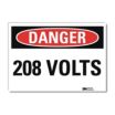 Danger: 208 Volts Signs