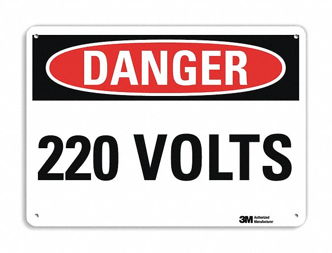 Danger Sign: Plastic, Mounting Holes Sign Mounting, 7 in x 10 in Nominal Sign Size, 0.055 in Thick