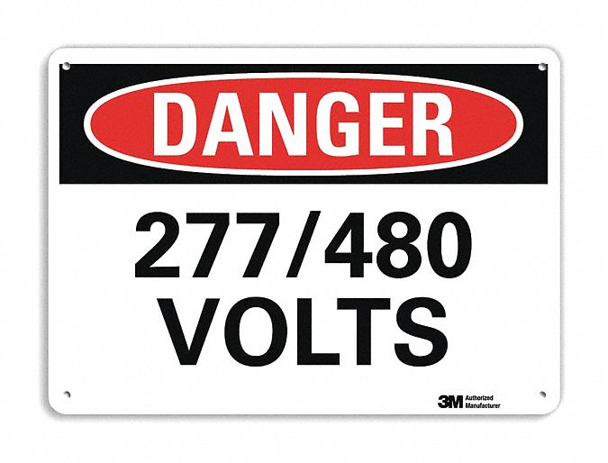 Danger Sign: Plastic, Mounting Holes Sign Mounting, 7 in x 10 in Nominal Sign Size, 0.055 in Thick