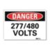 Danger: 277/480 Volts Signs