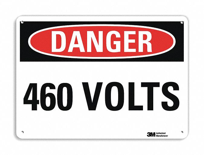 Danger Sign: Plastic, Mounting Holes Sign Mounting, 7 in x 10 in Nominal Sign Size, 0.055 in Thick