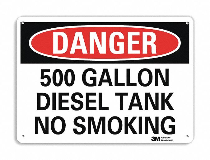 Danger Sign: Plastic, Mounting Holes Sign Mounting, 7 in x 10 in Nominal Sign Size, 0.055 in Thick