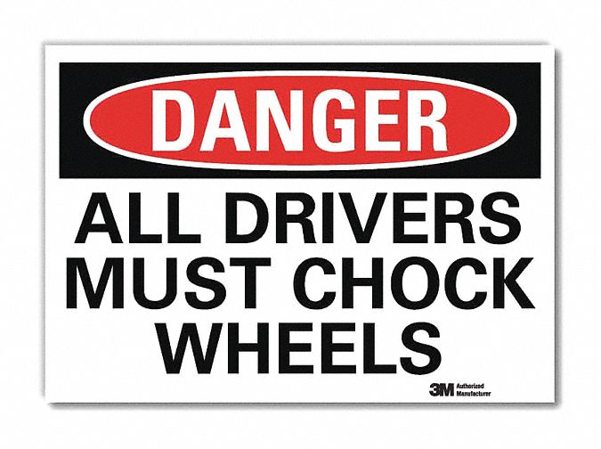 Danger Sign: Reflective Sheeting, Adhesive Sign Mounting, 7 in x 10 in Nominal Sign Size