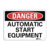 Danger: Automatic Start Equipment Signs