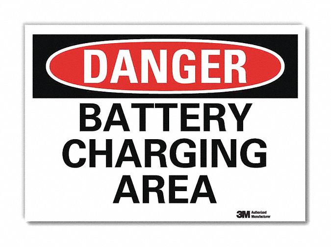 Danger Sign: Reflective Sheeting, Adhesive Sign Mounting, 7 in x 10 in Nominal Sign Size