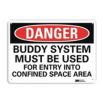 Danger: Buddy System Must Be Used For Entry Into Confined Space Area Signs