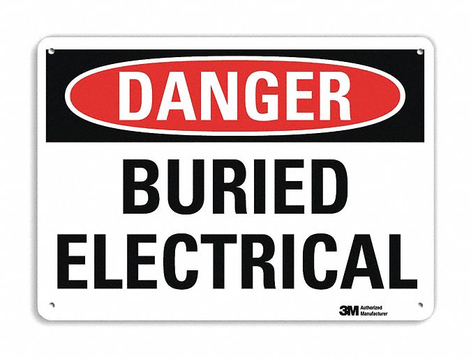 Danger Sign: Aluminum, Mounting Holes Sign Mounting, 10 in x 14 in Nominal Sign Size, Engineer Grade