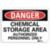 Danger: Chemical Storage Area Authorized Personnel Only Signs