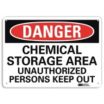 Danger: Chemical Storage Area Unauthorized Persons Keep Out Signs
