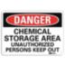 Danger: Chemical Storage Area Unauthorized Persons Keep Out Signs
