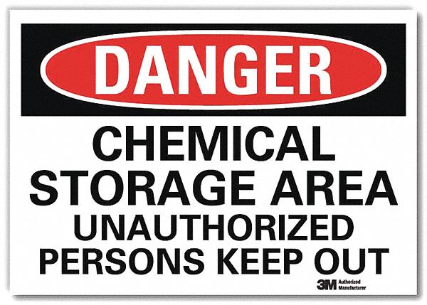 Danger Sign: Reflective Sheeting, Adhesive Sign Mounting, 7 in x 10 in Nominal Sign Size, Danger