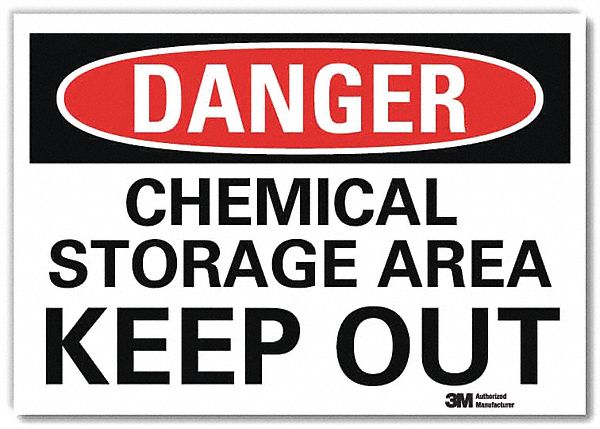 Danger Sign: Reflective Sheeting, Adhesive Sign Mounting, 7 in x 10 in Nominal Sign Size, Danger