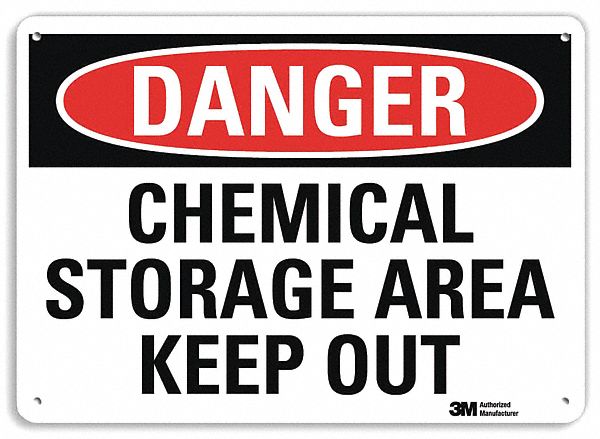 Danger Sign: Plastic, Mounting Holes Sign Mounting, 7 in x 10 in Nominal Sign Size, 0.055 in Thick