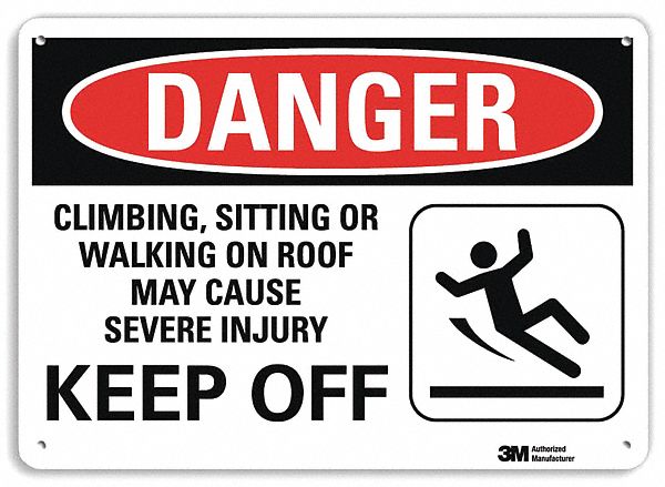 Danger Sign: Plastic, Mounting Holes Sign Mounting, 7 in x 10 in Nominal Sign Size, 0.055 in Thick