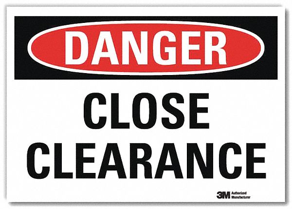 Danger Sign: Reflective Sheeting, Adhesive Sign Mounting, 7 in x 10 in Nominal Sign Size