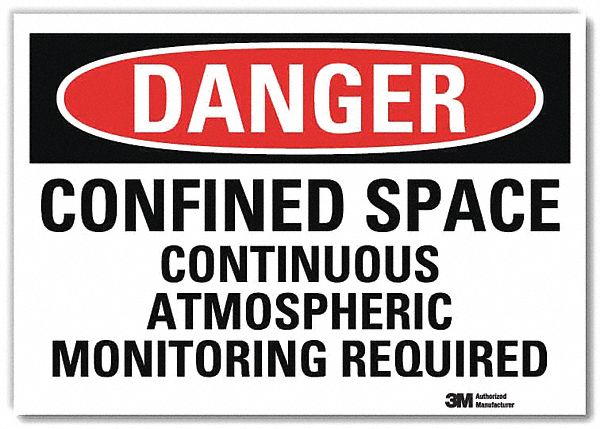 Danger Sign: Reflective Sheeting, Adhesive Sign Mounting, 7 in x 10 in Nominal Sign Size, Danger