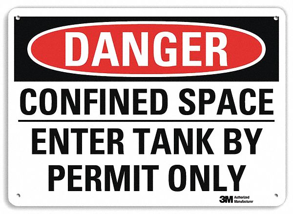 Danger Sign: Plastic, Mounting Holes Sign Mounting, 7 in x 10 in Nominal Sign Size, 0.055 in Thick