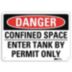 Danger: Confined Space Enter Tank By Permit Only Signs