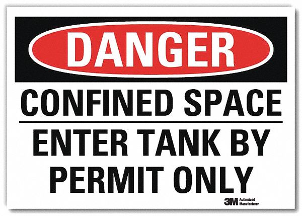 Danger Sign: Reflective Sheeting, Adhesive Sign Mounting, 7 in x 10 in Nominal Sign Size, Danger