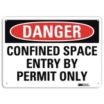 Danger: Confined Space Entry By Permit Only Signs