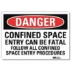 Danger: Confined Space Entry Can Be Fatal Follow All Confined Space Entry Procedures Signs