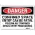 Danger: Confined Space Entry Can Be Fatal Follow All Confined Space Entry Procedures Signs