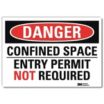 Danger: Confined Space Entry Permit Not Required Signs