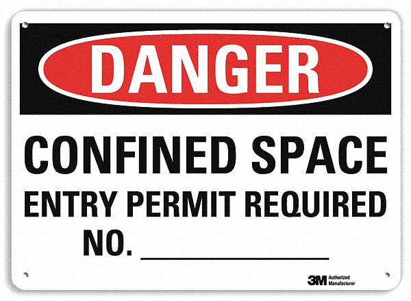 Danger Sign: Aluminum, Mounting Holes Sign Mounting, 10 in x 14 in Nominal Sign Size, Engineer Grade