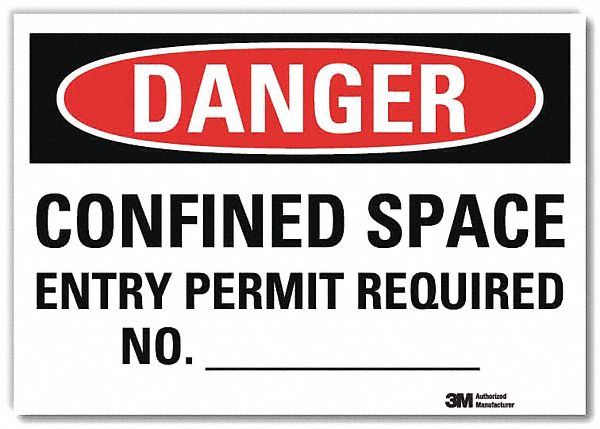 Danger Sign: Reflective Sheeting, Adhesive Sign Mounting, 5 in x 7 in Nominal Sign Size, Danger