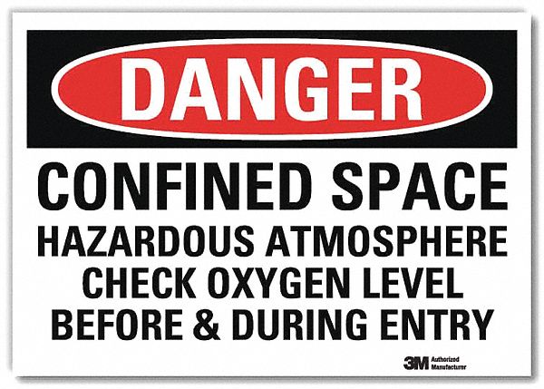 Danger Sign: Reflective Sheeting, Adhesive Sign Mounting, 7 in x 10 in Nominal Sign Size, Danger