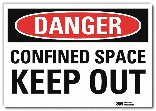 Danger Sign: Reflective Sheeting, Adhesive Sign Mounting, 7 in x 10 in Nominal Sign Size, Danger