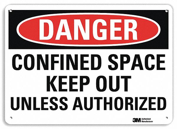 Danger Sign: Plastic, Mounting Holes Sign Mounting, 7 in x 10 in Nominal Sign Size, 0.055 in Thick
