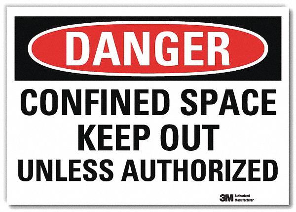 Danger Sign: Reflective Sheeting, Adhesive Sign Mounting, 7 in x 10 in Nominal Sign Size, Danger
