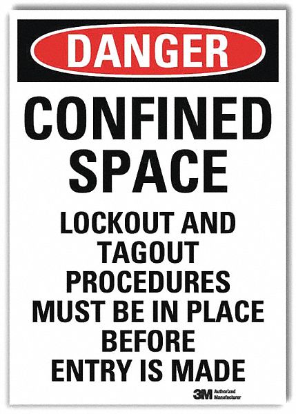 Danger Sign: Reflective Sheeting, Adhesive Sign Mounting, 7 in x 5 in Nominal Sign Size