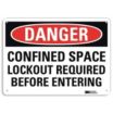 Danger: Confined Space Lockout Required Before Entering Signs